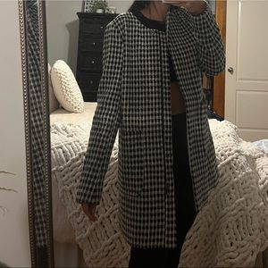 Wool Blend Checkered Coat 🧥